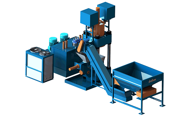 金属短屑集中供料压饼方案