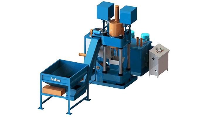 金属短屑集中供料压饼方案