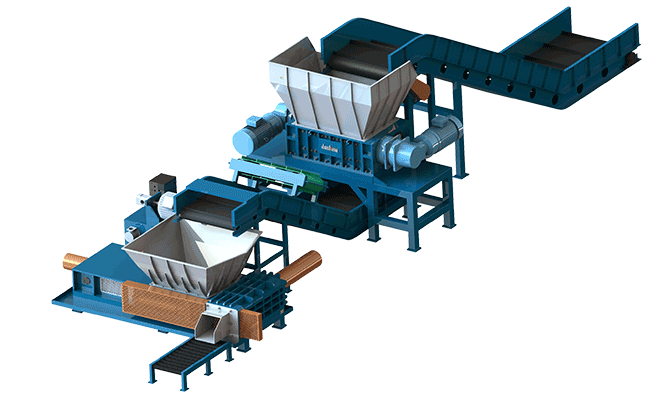 铝罐铝型材撕碎打包方案