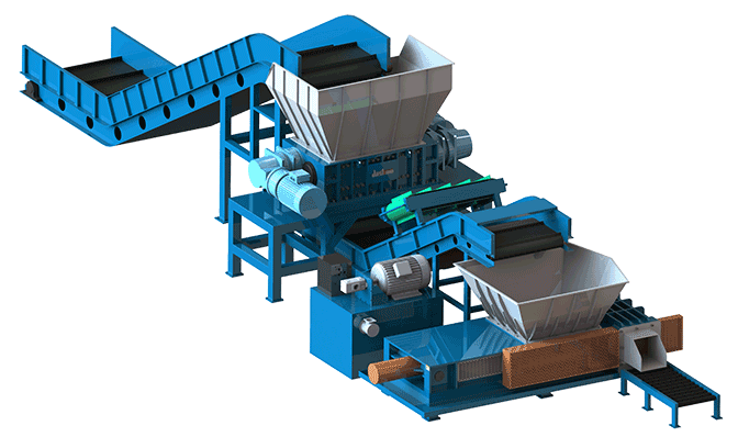 铝罐铝型材撕碎打包方案