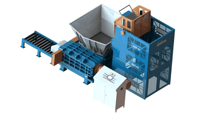 金属屑提升翻转打包方案